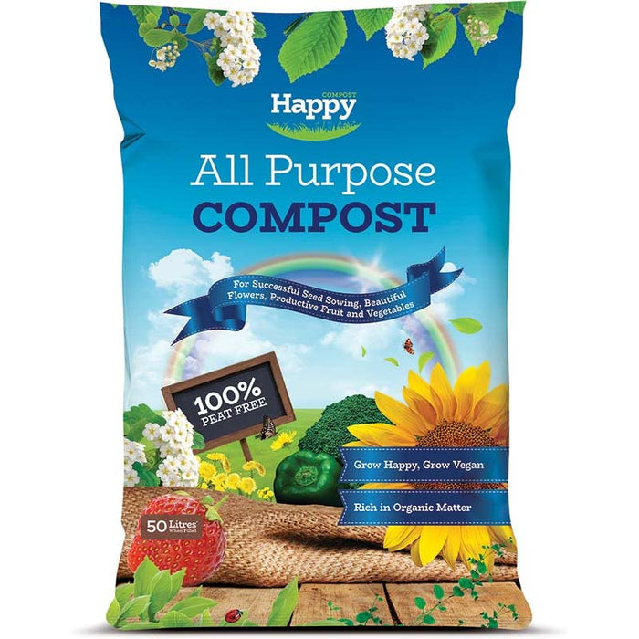 Happy Compost Peat Free All Purpose Compost 50Ltr