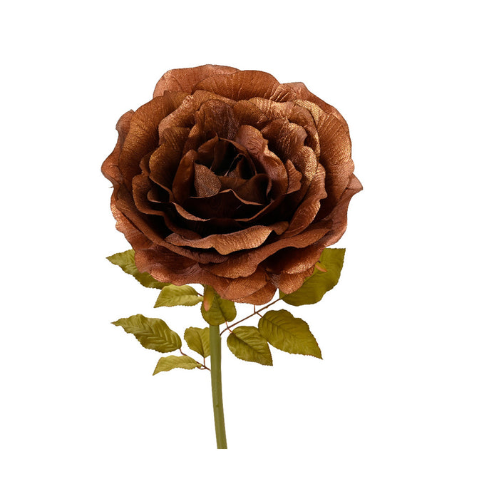Kaemingk Rose Metallic On Stem Copper (Dia.42Cm X W.42Cm X H.125Cm)