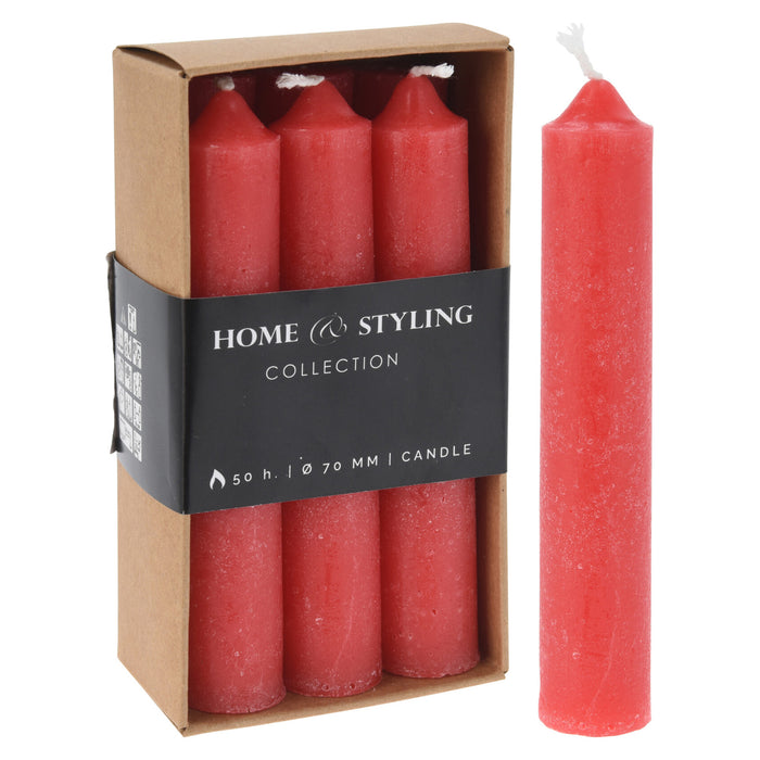 Koopman Diner Candle S6 2X12Cm Red