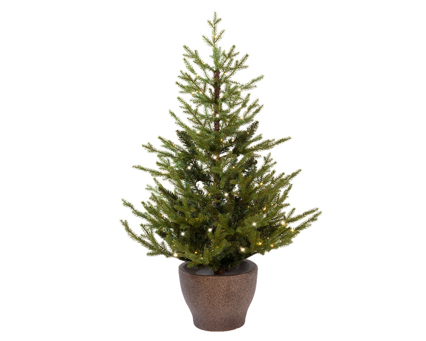 Kaemingk 90cm Potted Norway Tree Micro LED Bo Outdoor