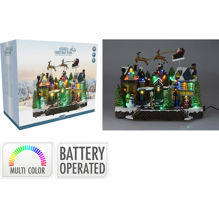 Koopman House LED Flying Sleigh 39Cm