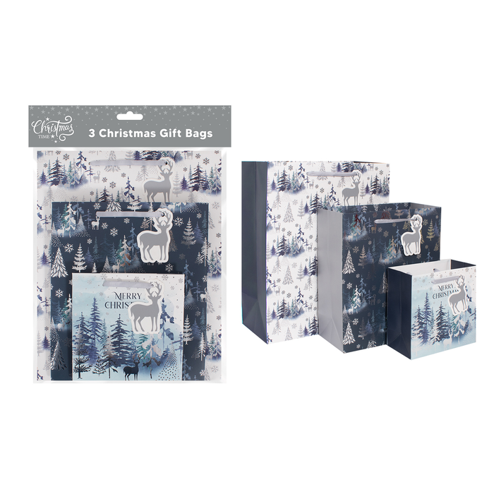 RSW Blue Woodland Gift Bags Pack Of 3