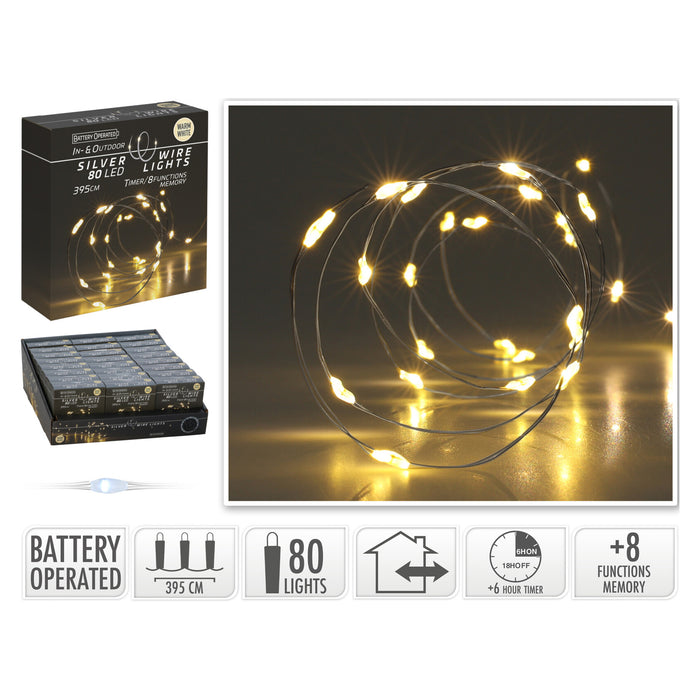 Koopman Silver Wire Lights 80 LED