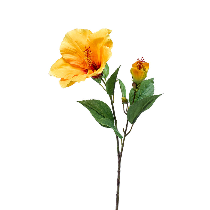 Emerald Hibiscus Spray X2 Yellow 65cm