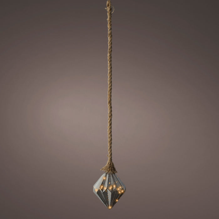 Kaemingk Micro LED Smokey Diamond Pinecone (20cm)