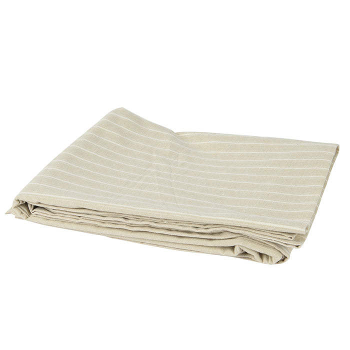 Kaemingk Beige Cotton Tablecloth Striped (L.140cm X W.180cm)