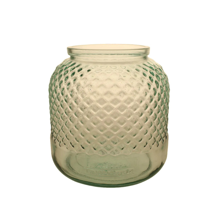 Sage Décor  Recycled Argyle Hurricane Glass Vase 19Cm