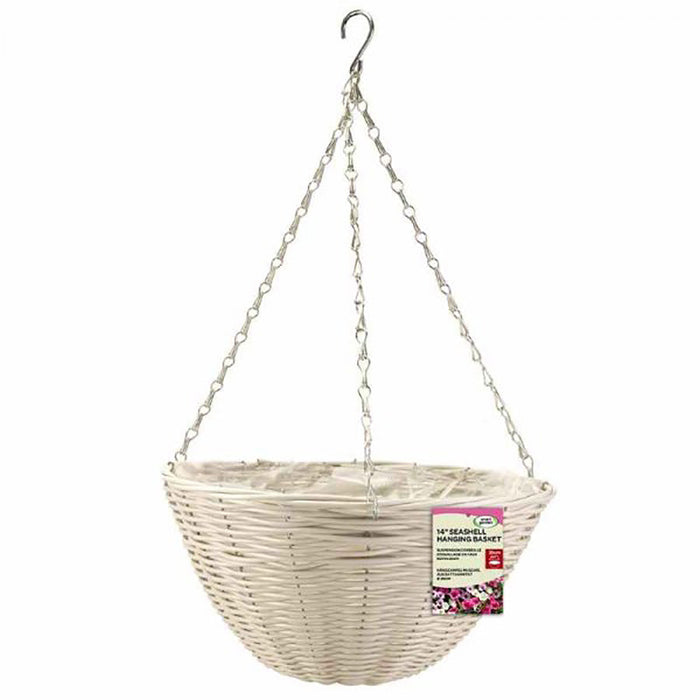 SmartGarden 14' Seashell Faux Rattan Basket