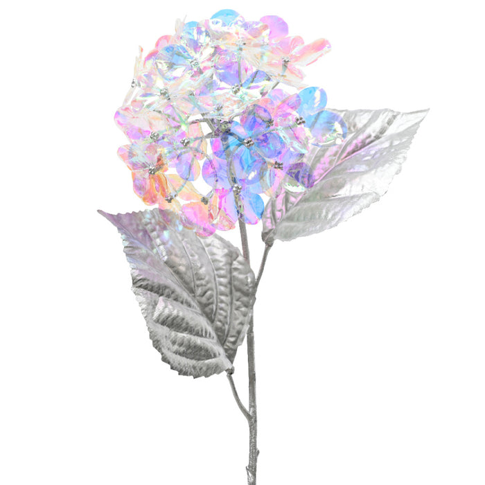 Kaemingk Hydrangea Blue Sliver Plastic (10cm)