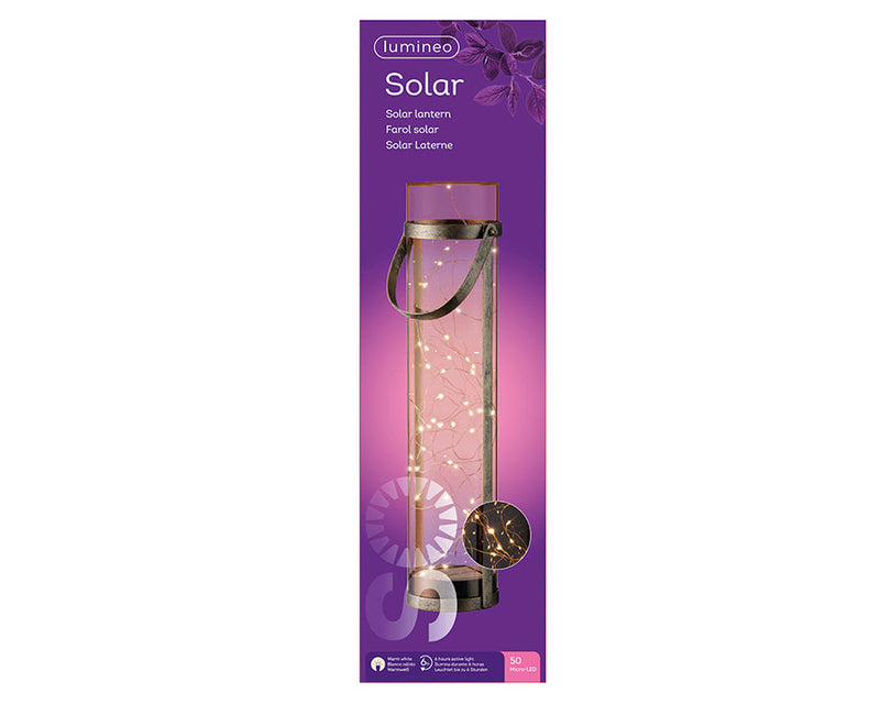 Kaemingk Virtus Solar Lantern Acrylic Amber