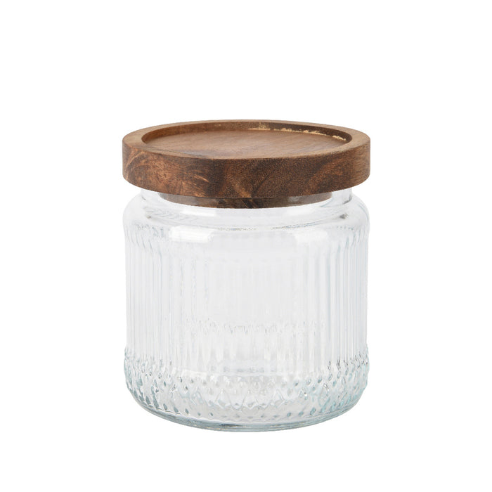 Kaemingk Storage Jar Wooden Lid 10.5cm