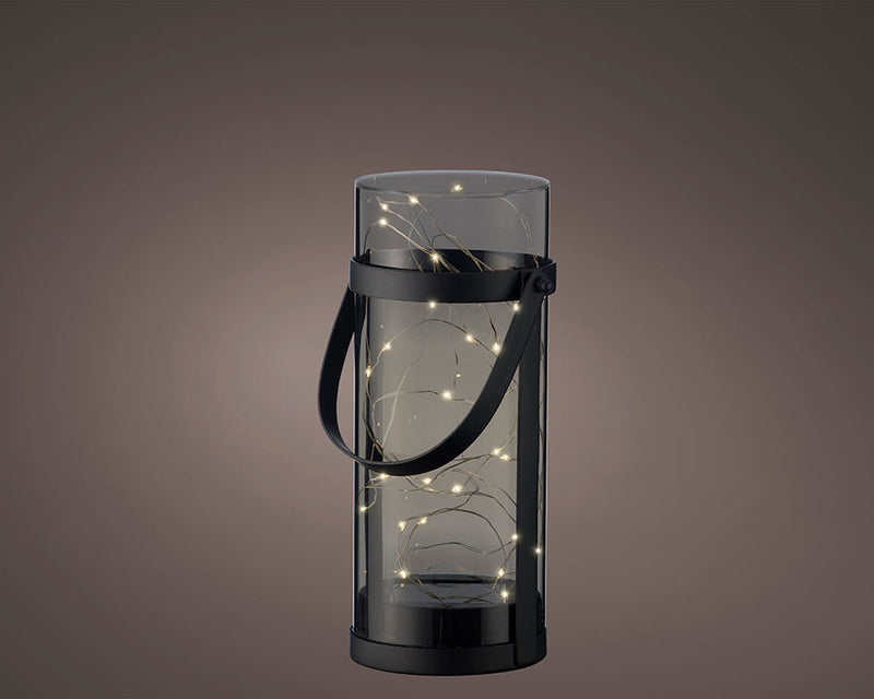 Kaemingk Virtus Solar Lantern Acrylic H23.5cm Grey