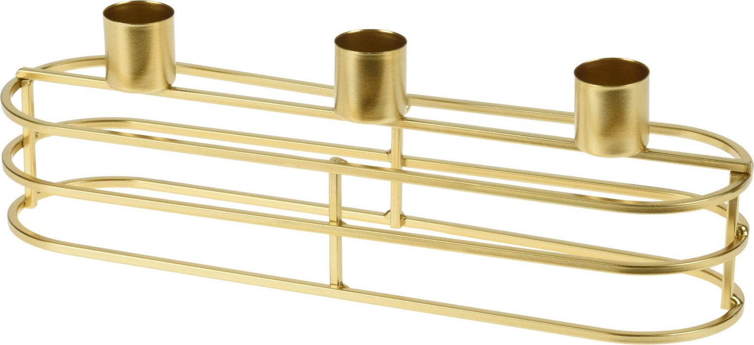Candle Holder For 3 Pillar Candles Champagne Gold