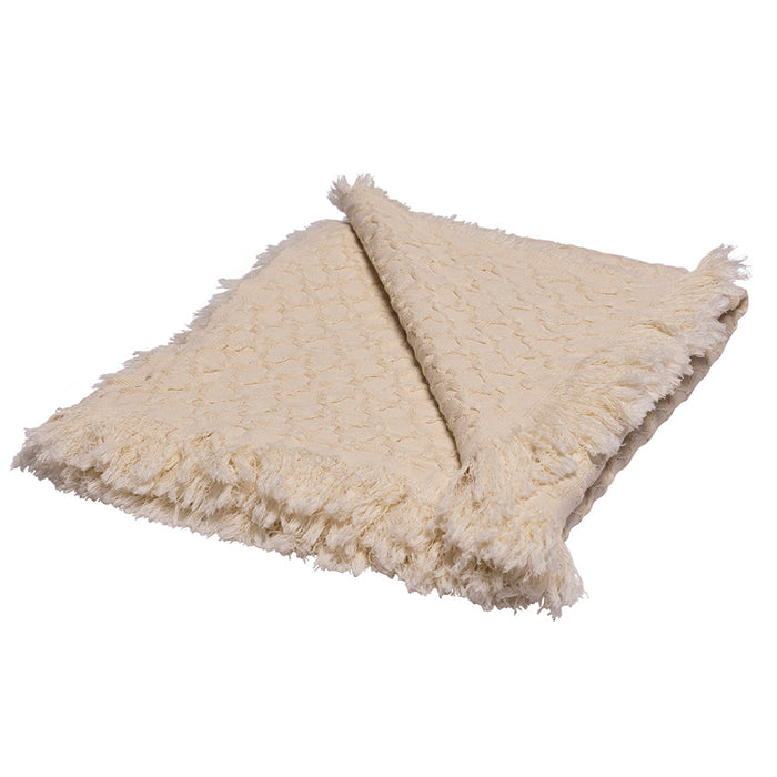 Kaemingk Cream Cotton Throw 127cm x 150cm