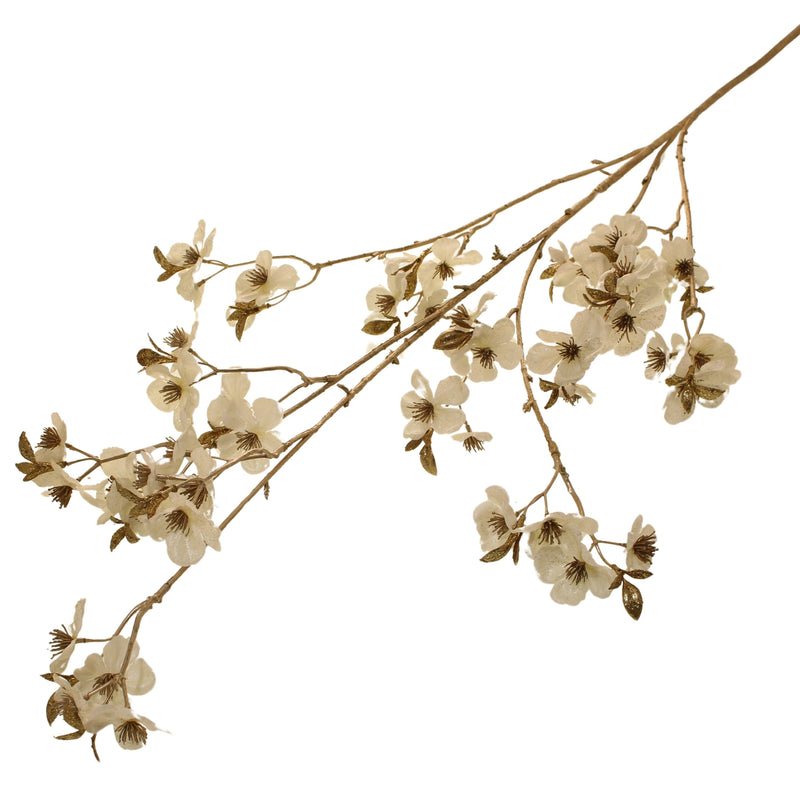Sage Decor Cream Sparkle Blossom Spray (120cm)