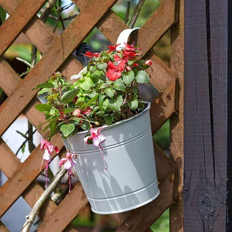 Smart Garden 15in Fence & Balcony Hanging Planter Galvanised