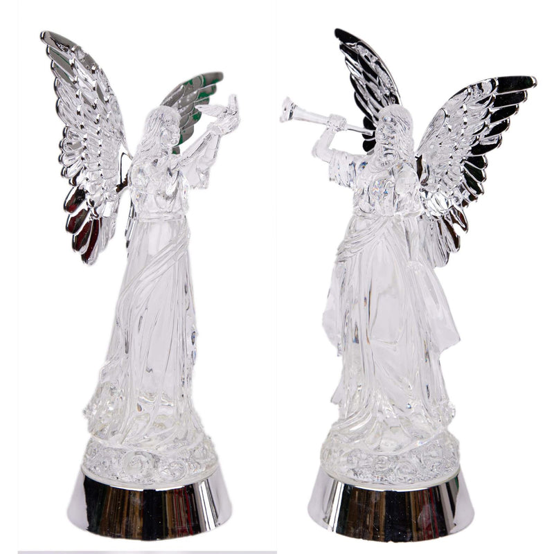 SHATCHI Light Up Christmas Angel 10.5 x 16 x 33cm - Festive Assorted Decoration