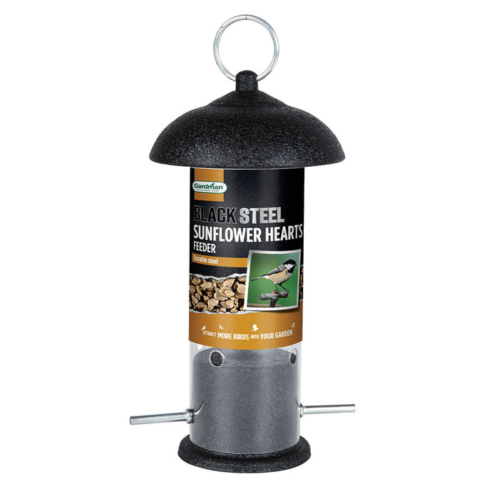GARDMAN Black Steel Sunflower Heart Feeder 19cm