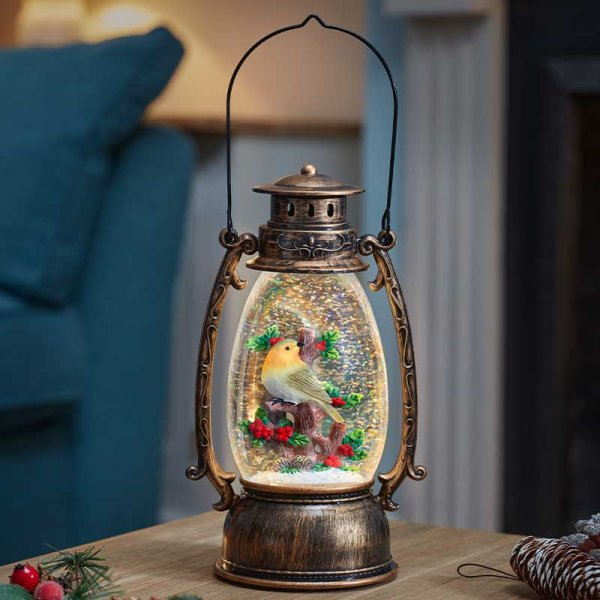 Smart Garden Snowswirl Festive Robin Lantern
