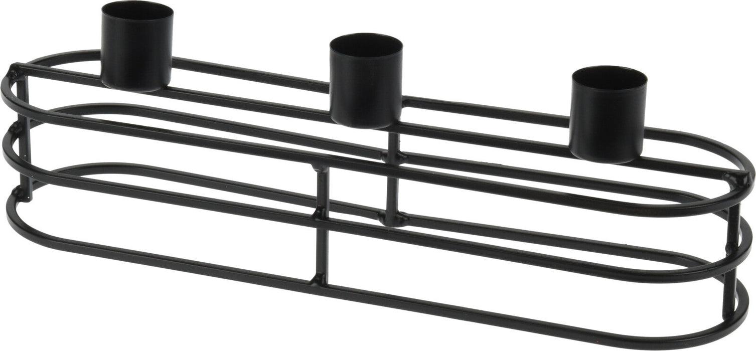 Candle Holder For 3 Pillar Candles Black