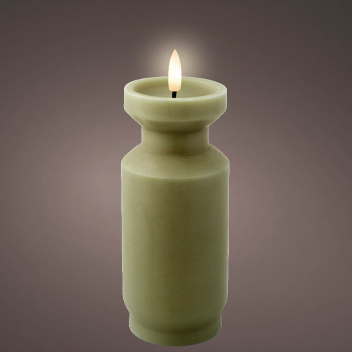 Kaemingk LED Wick Green Candle (17.8cm)