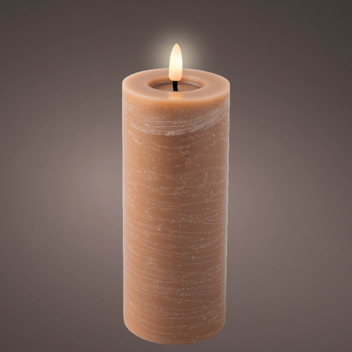 Kaemingk LED Wick Brown Candle Flat Top (19cm)