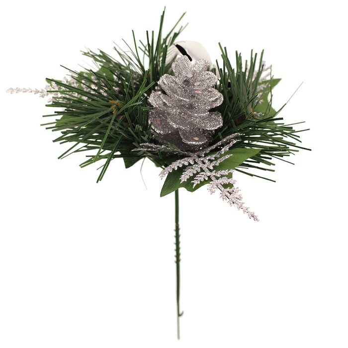 Sage Décor  Glittered Bell Pick 19Cm