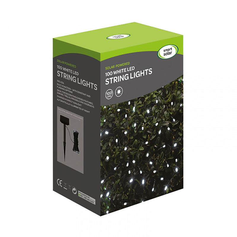Smart Solar String Lights - 100 Cool White LED