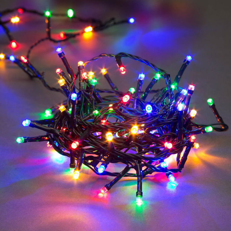 SHATCHI 1000 Multicolour LED Compact Christmas Lights 25m - Green Cable