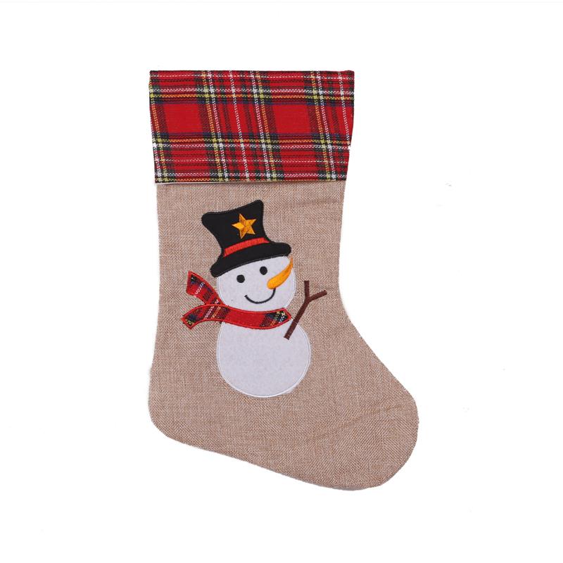 SHATCHI Snowman Christmas Stocking - Festive Fireplace Decoration