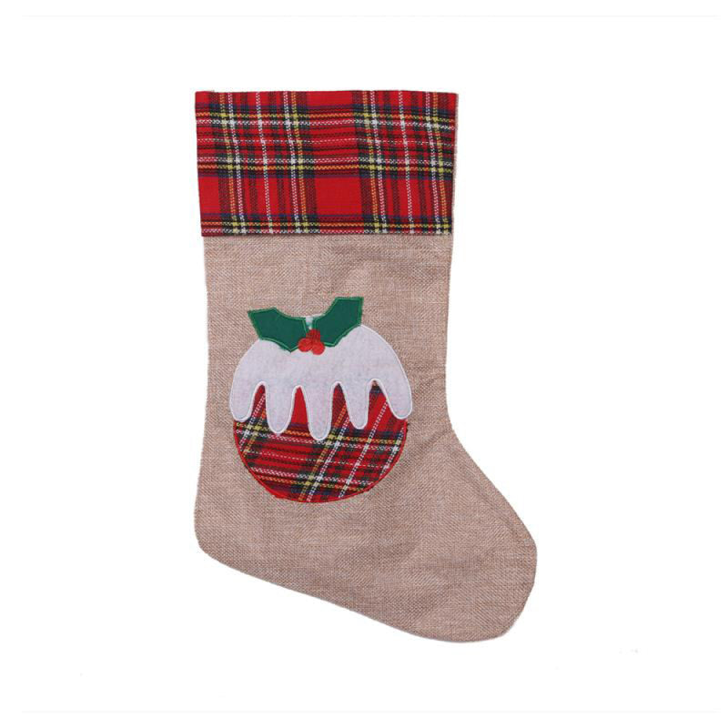 SHATCHI Christmas Pudding Stocking - Festive Fireplace Decoration