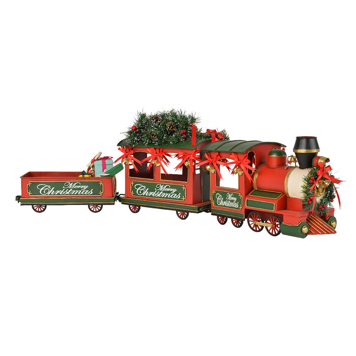 Kaemingk Iron Train - Tree Gifts & Berries (L.92Cm X W.16.3Cm X H.30Cm)