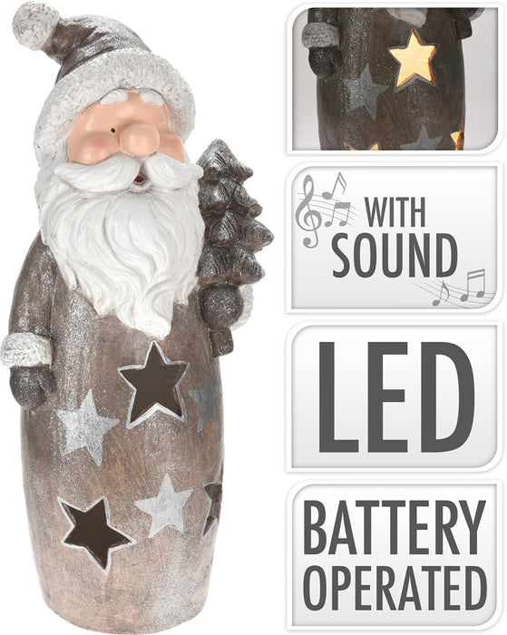 Koopman Santa with Tree with LED 87cm