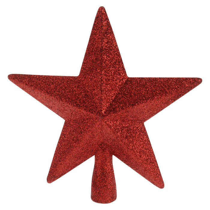 Koopman Treetop Star 19Cm Red Glitter