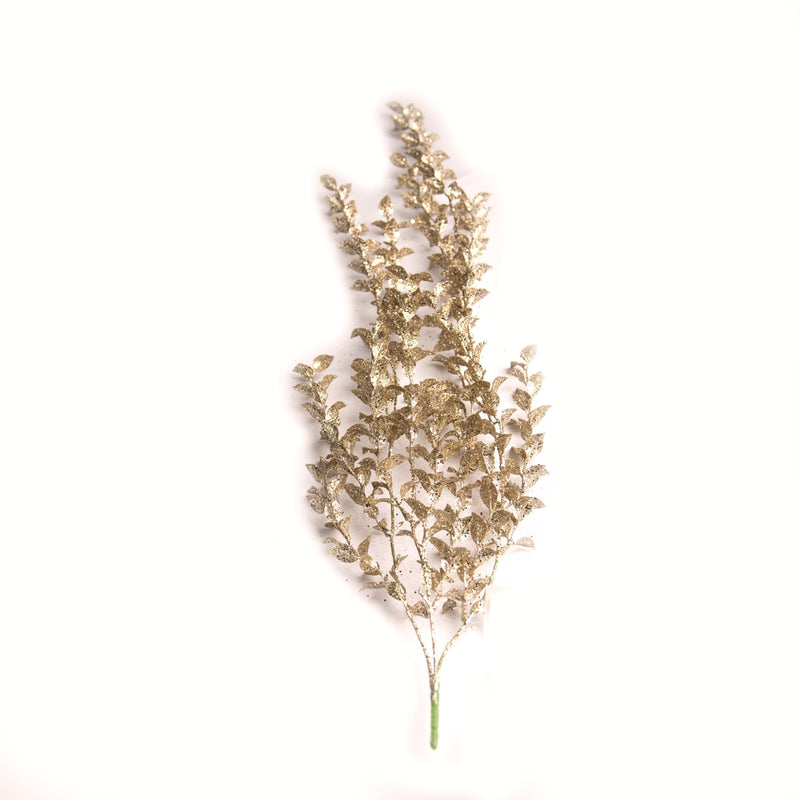 SHATCHI 87cm Champagne Glitter Spray - Christmas Floral Stem