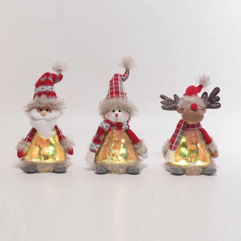 Shatchi B/O LED 35cm Musical Santa Snowman Deer w/ Lit Scene Assorted