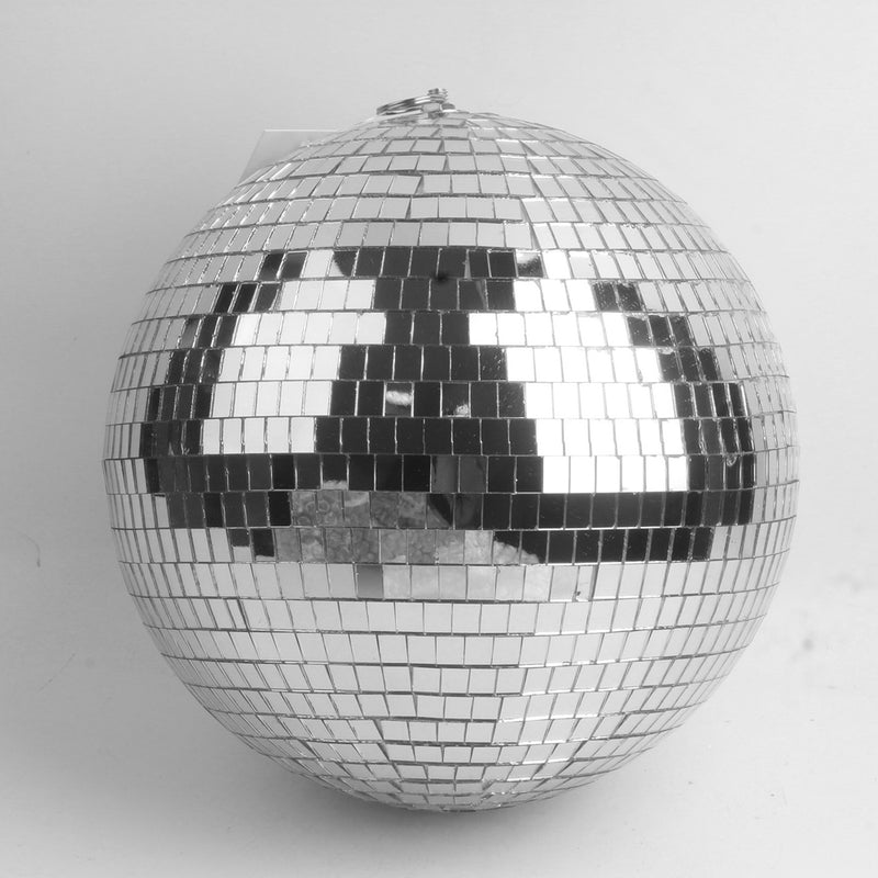 SHATCHI 25cm Silver Mirror Ball - Christmas Hanging Decoration