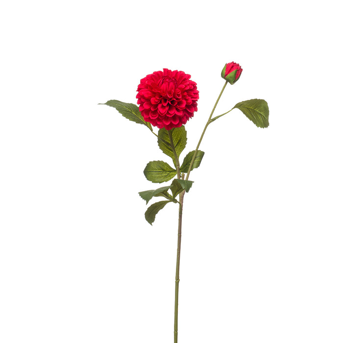 Emerald Dahlia Pompom Spray X2 Red 60cm