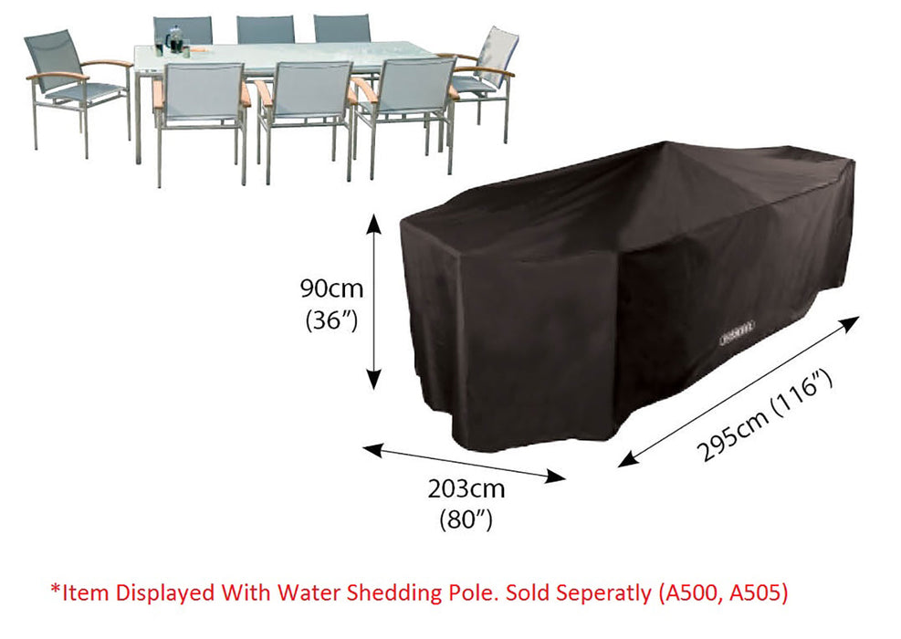 Bosmere Protector 6000 8 Seat Rectangular Patio Set Cover - Storm Black