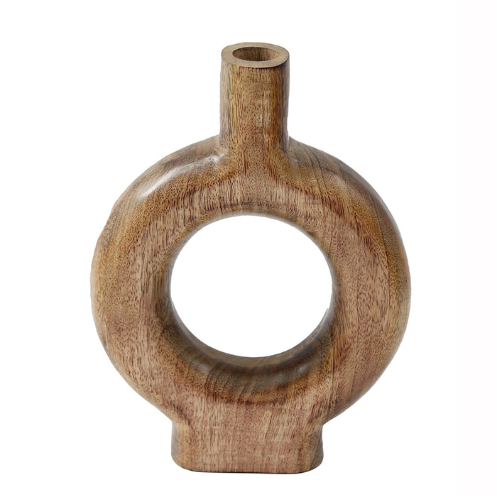 Sifcon 19X25Cm Round Wooden Vase