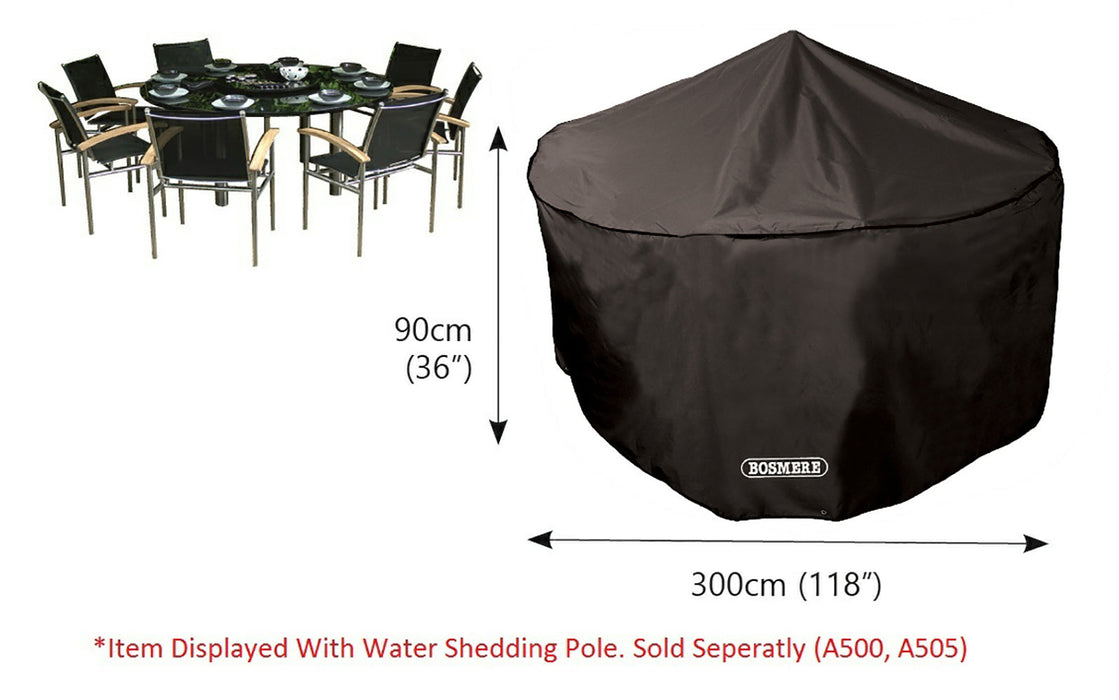 Bosmere Protector 6000 8 Seat Circular Patio Set Cover - Storm Black
