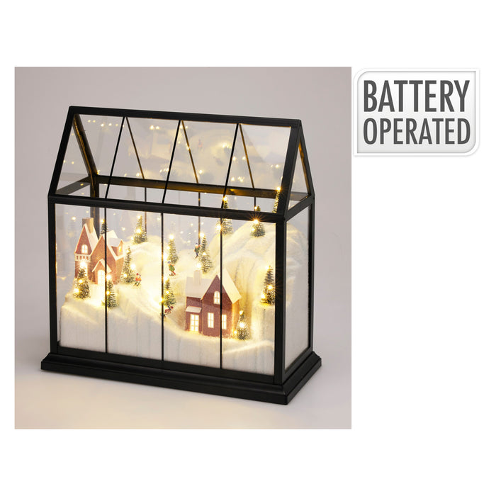 Koopman House Of Glass With LED 33Cm