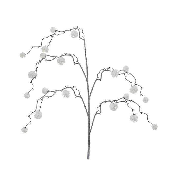 Kaemingk Flocked Cotton Spray – White (L.12 X W.8 X H.113Cm)