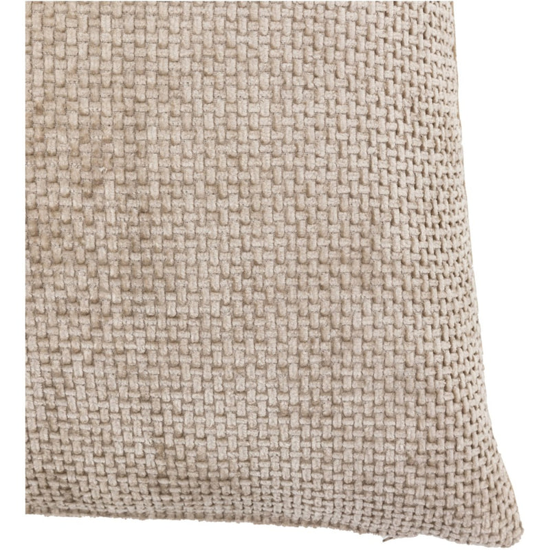 Gallery Basketweave Chenille Cushion Cream 2pk 450x450mm Poly Filled Cream