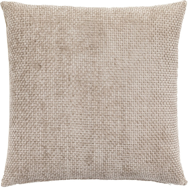 Gallery Basketweave Chenille Cushion Cream 2pk 450x450mm Poly Filled Cream