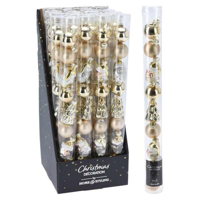 Koopman Xmas Ball 30Mm Set 9Pcs Gold