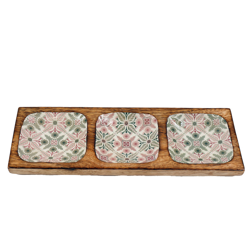 Sifcon 30X10Cm Grn & Pink Enamel Tray