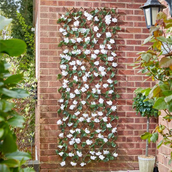 Faux Décor Solar InLit Hydrangea Faux Trellis 180 x 90cm