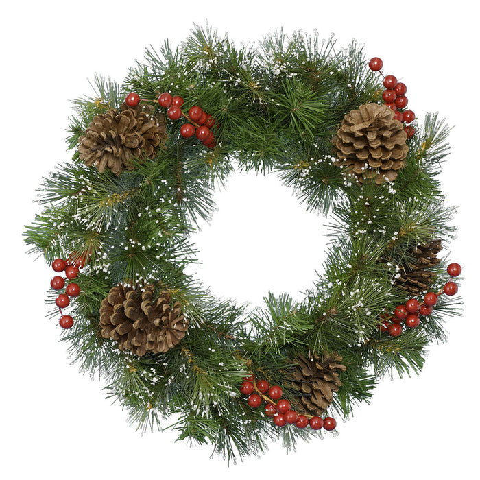 Kaemingk Frosted Ipswich Wreath Indoor (Dia.50Cm X H.15Cm)