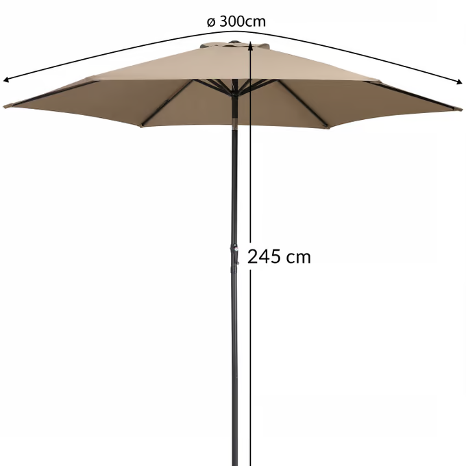 Lifestyle 3m Crank & Tilt Parasol - Taupe